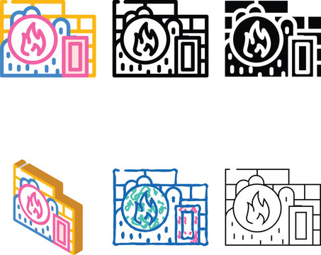 flame proof building material color icon vector. flame simplified proof building material sign. isolated symbol illustration