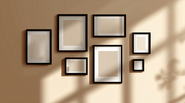 Wooden border templates with clothesline design provide creative display solutions for posters, certificates, and modern gallery arrangements.
