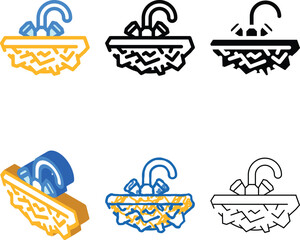 Fototapeta premium solid stone washbasin color icon vector. solid stone washbasin sign. isolated variants symbol illustration