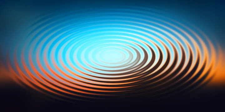 Blue ripple water surface effect background abstract concentric wave design.
