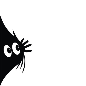 Black Monster Silhouette Peeking From Corner