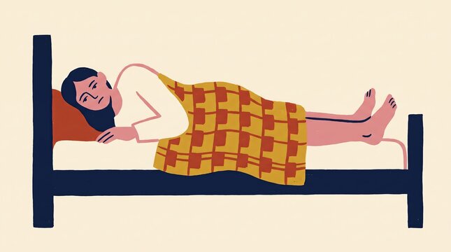 Sick Woman Resting in Bed During Illness Recovery