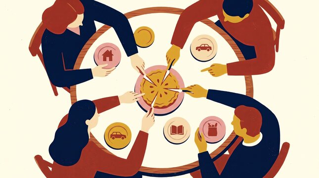 People Sharing Pie While Choosing Competing Financial Goals