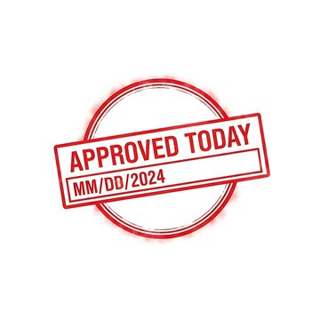 Red approved stamp with date mm/dd/yyyy today