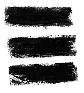 3 schwarze dreckige Farbstreifen