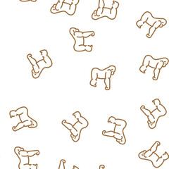 Naklejka premium gorilla animal vector seamless pattern gorilla animal sign illustration