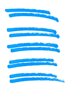 5x doppelte Linien zum Unterstreichen gemalt mit einem Stift in blau