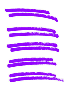 5x doppelte Linien zum Unterstreichen gemalt mit einem Stift in lila