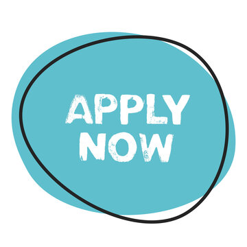 Apply Now - Button in blau mit Rahmen