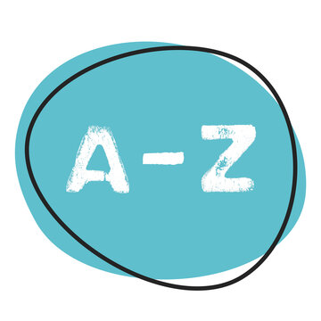 A-Z - Button in rot mit Rahmen