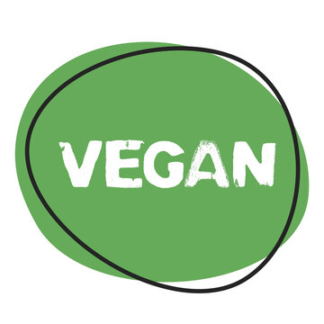 Vegan - Button in gr&uuml;n mit Rahmen