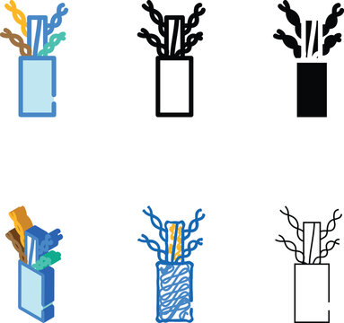 variations twisted pair cable color icon vector. twisted pair cable sign. isolated symbol illustration