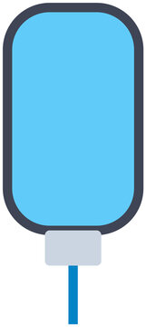 Drop counter device tracking fluid level with transparent background