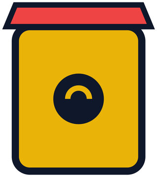 Biohazard trash bin icon for medical waste disposal