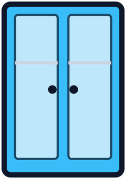 Medicine cabinet with closed doors and transparent background
