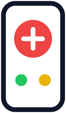 Nurse call terminal screen showing emergency button and status