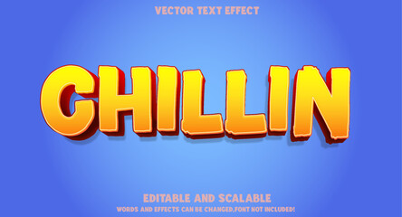 Fototapeta premium Chillin 3D Vector Text Effect – Relaxed Laid-Back Typography Design