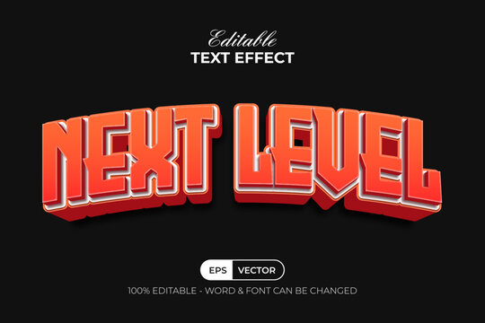 Sport 3D Editable Text Effect Curved Orange Color Style.