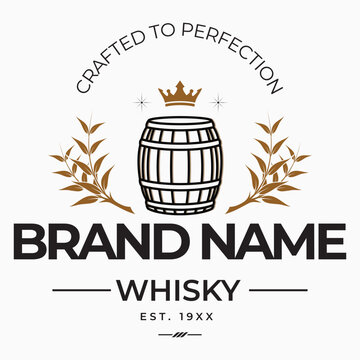 Whisky vintage logo vector illustrations design luxury