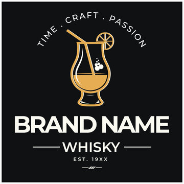 Whisky vintage logo vector illustrations design luxury
