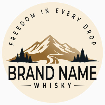 Whisky vintage logo vector illustrations design luxury