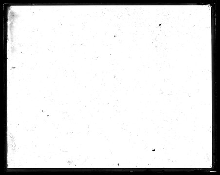 Vintage slide film frame of an old camera with dusts and scratches on transparent background (png image)