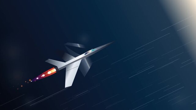 Military Jet Fighter Flying at High Speed Through the Sky with Sleek Aerodynamic Design and Powerful Engine Exhaust, Modern Aviation and Defense Concept