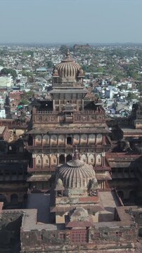 Vertical Aerial Shot of Datia Palace Madhya Pradesh India
