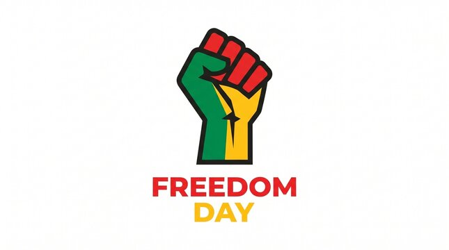 minimalist vector logo with a raised fist for juneteenth celebration