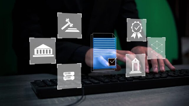 Modern governance, legal standards, policy management ensuring transparency, safety, structured organizational control.Compliance law,corporate rules concept.
