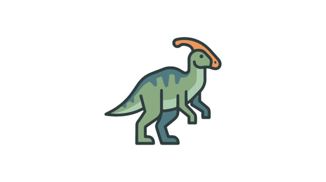 Parasaurolophus flat vector illu...