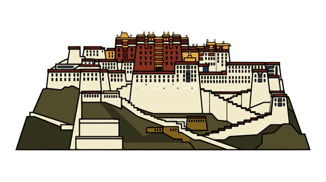 Potala Palace vector illustration