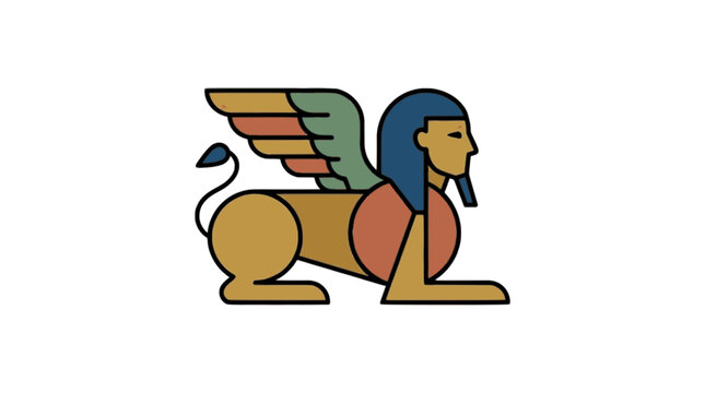 Sphinx flat vector illustration