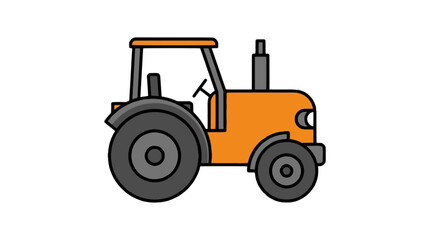 Naklejka premium Tractor icon flat design
