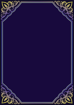 Elegant Dark Blue Ornate Decorative Frame