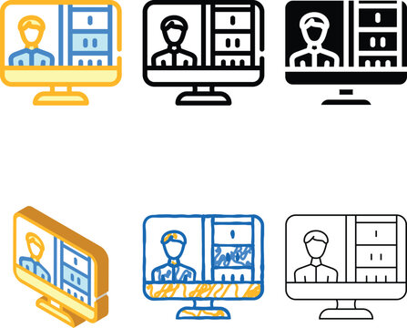 diversity online presentation color icon vector. online presentation sign. isolated symbol illustration
