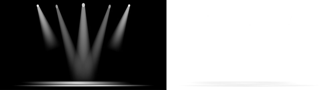 Stage Spotlight Beams with Floor Glow