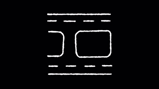 Minimalist White Road Icon Animation on Black Background.