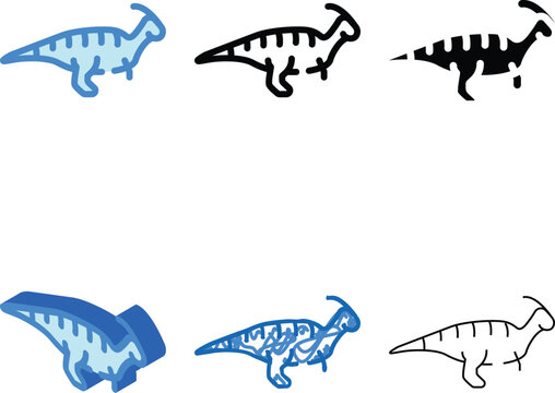 parasaurolophus dinosaur color clean icon vector. parasaurolophus dinosaur sign. isolated symbol illustration