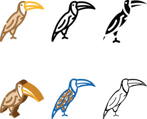 Naklejka premium hummingbird bird color icon vector. variations hummingbird bird sign. isolated symbol illustration