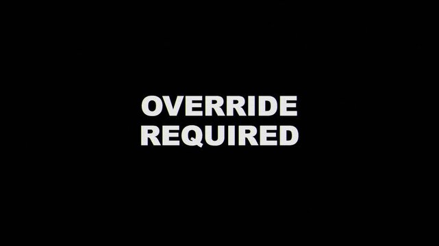 Override required text with glitch digital effect