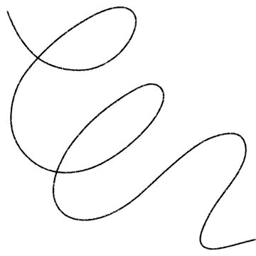 Abstract black line art on stark white background, flowing curves suggest motion or emotion