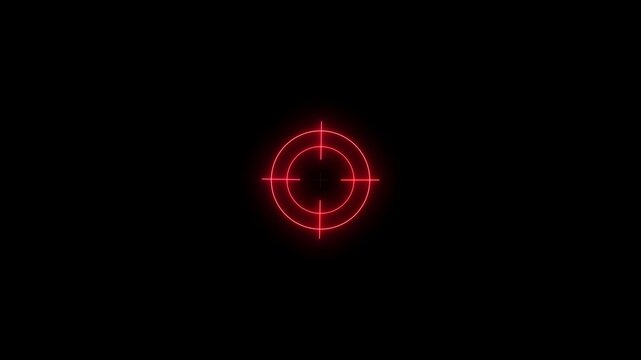 Red digital target reticle overlay for gaming and hud interface crosshair scope