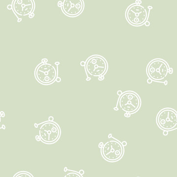 clock with ring line seamless pattern clock with ring thin line illustration