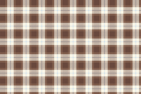 Vichy Background In Brown. Gingham Seamless Pattern.