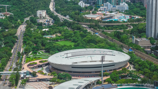 Hong Kong. July 5 2026 Hong Kong Velodrome Surrounded By Urban Greenery