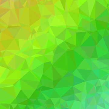 Abstract geometric background with vibrant green yellow gradient, low poly triangular pattern for modern digital art and graphic design texture.