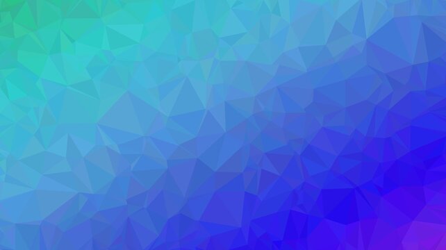 Abstract low poly background with a diagonal gradient from bright turquoise to deep blue suitable for modern abstract art creations.