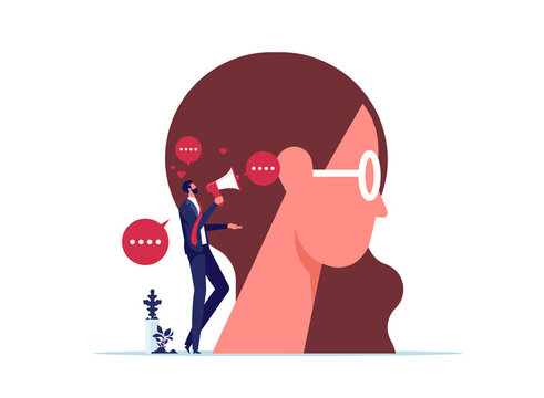 Storytelling, the art of communication or telling and share idea, inspiration, promote marketing campaign in advertising concept, smart businessman marketer using megaphone to tell their story
