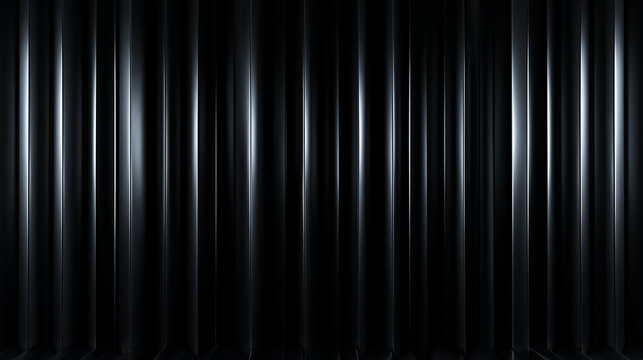Dark Metallic Pleated Curtain Abstract Background